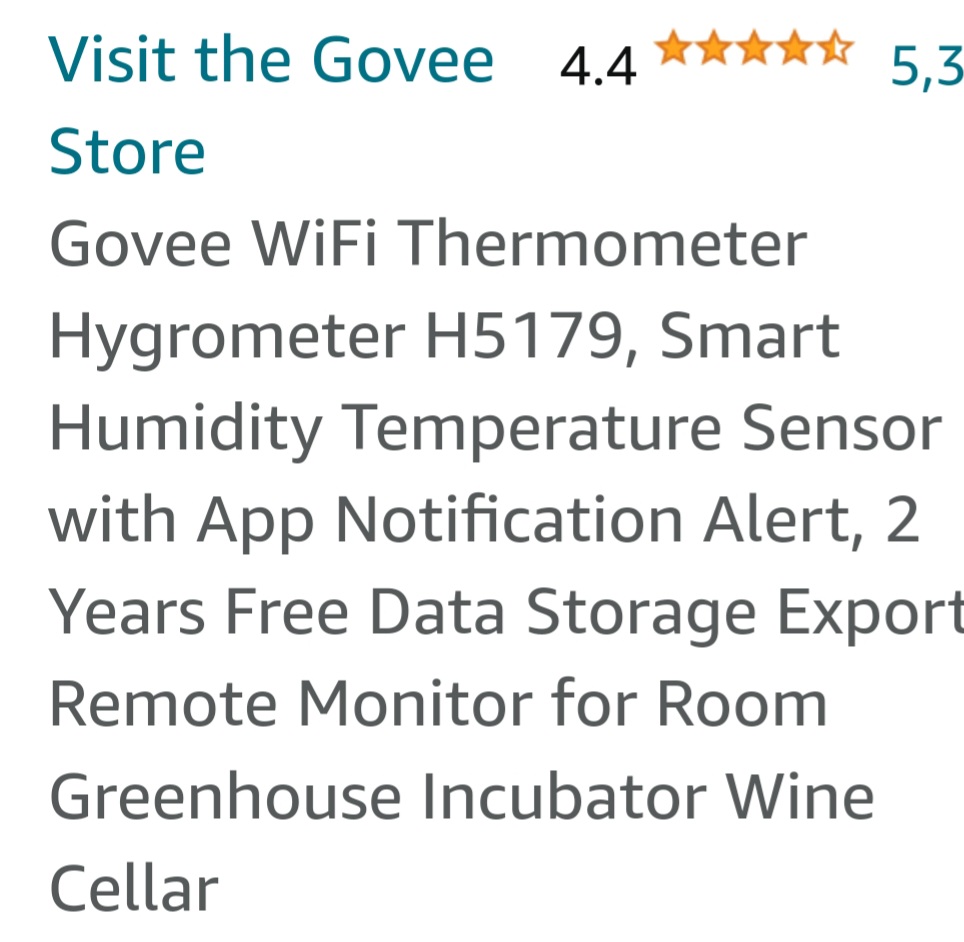 Govee Wifi Thermometer Hygrometer H5179 Smart Humidity Temperature Sensor