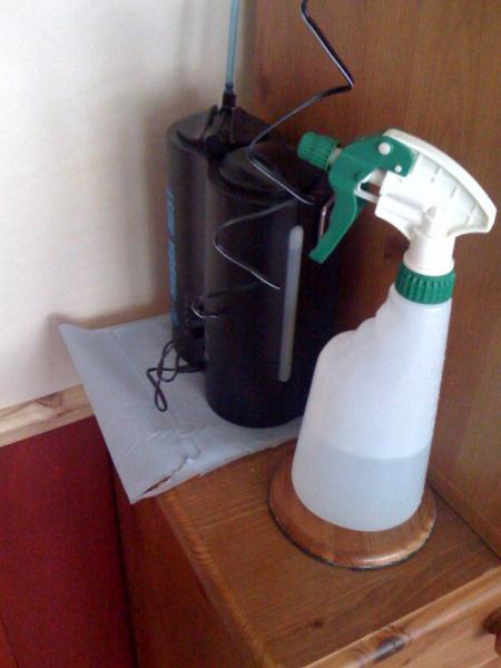 Auto sprayer that pumps water by pipe to bottle