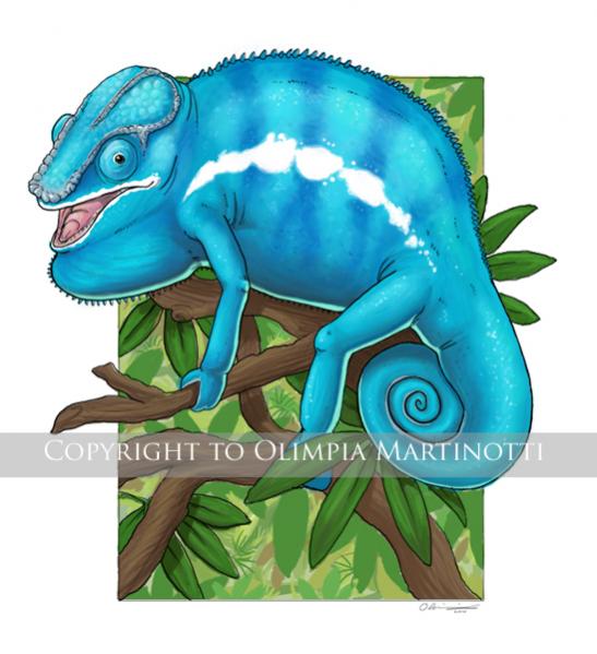 Nosy Be Chameleon, personal piece. Was going to be a sign to advertise. [Digital]